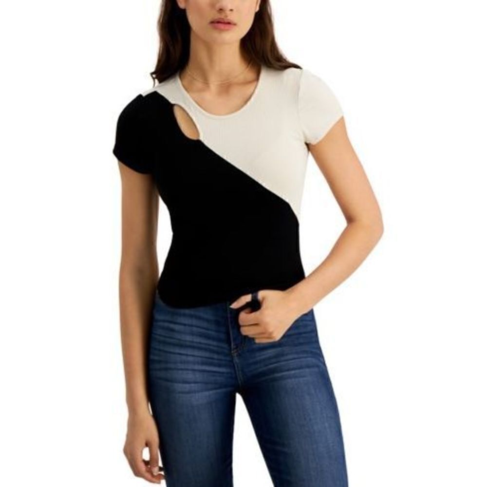 Crave Frame Juniors' Colorblocked Top Juniors Juniors' Clothing - Tops size XS